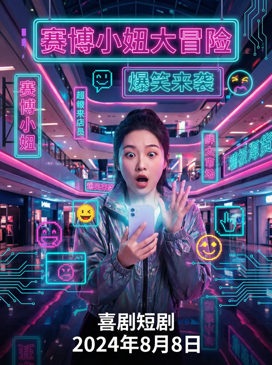 RB优质系统全文寀小花 搞笑喜剧短剧 - 赛博小妞大冒险海报